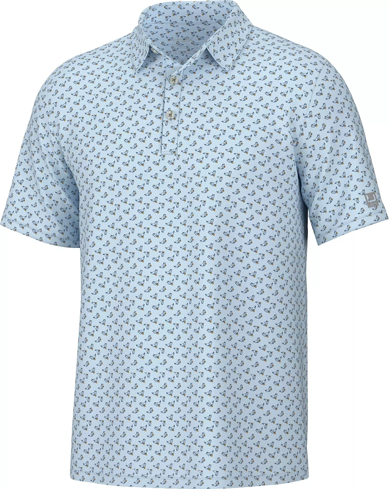 HUK Men's Polka Fish Pursuit Polo