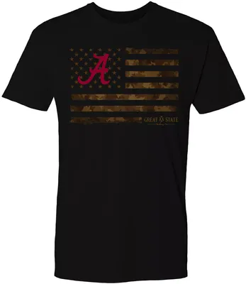 Great State Clothing Men's Alabama Crimson Tide Black Whiskey Label T-Shirt