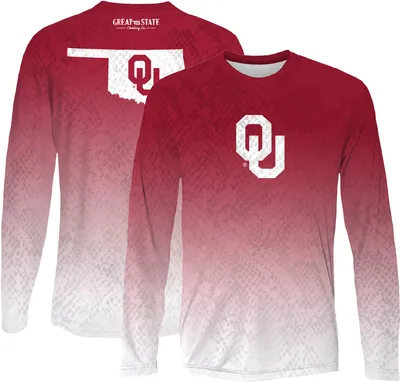 Great State Clothing Men's Oklahoma Sooners Crimson Long Sleeve T-Shirt
