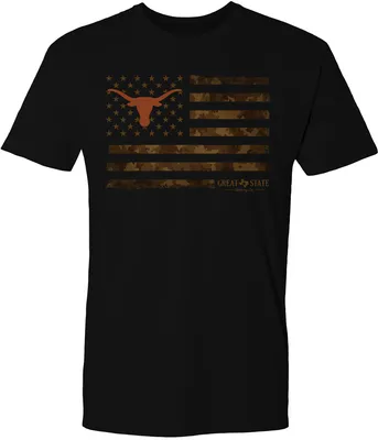 Great State Clothing Men's Texas Longhorns Black Whiskey Label T-Shirt