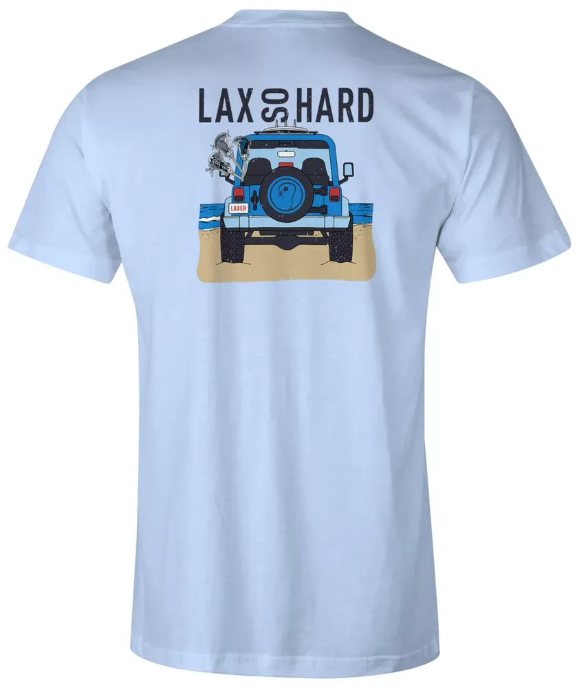 LAX SO HARD Adult Beach Jeep Lacrosse Short Sleeve T-Shirt