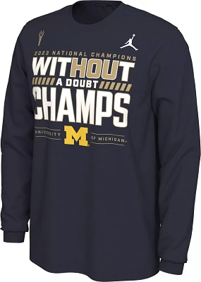 Jordan Adult 2023 College Football National Champions Michigan Wolverines Locker Room Long Sleeve T-Shirt