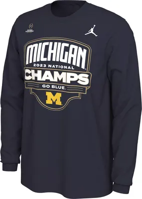 Jordan Adult 2023 College Football National Champions Michigan Wolverines Long Sleeve Parade T-Shirt