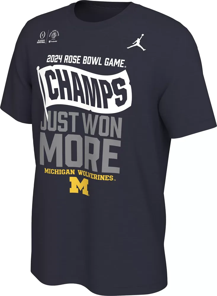 Jordan Adult 2023-24 College Football Playoff Rose Bowl Champions Michigan Wolverines Locker Room T-Shirt