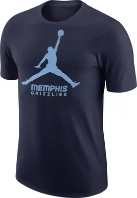 Jordan Men's Memphis Grizzlies Navy Logo T-Shirt