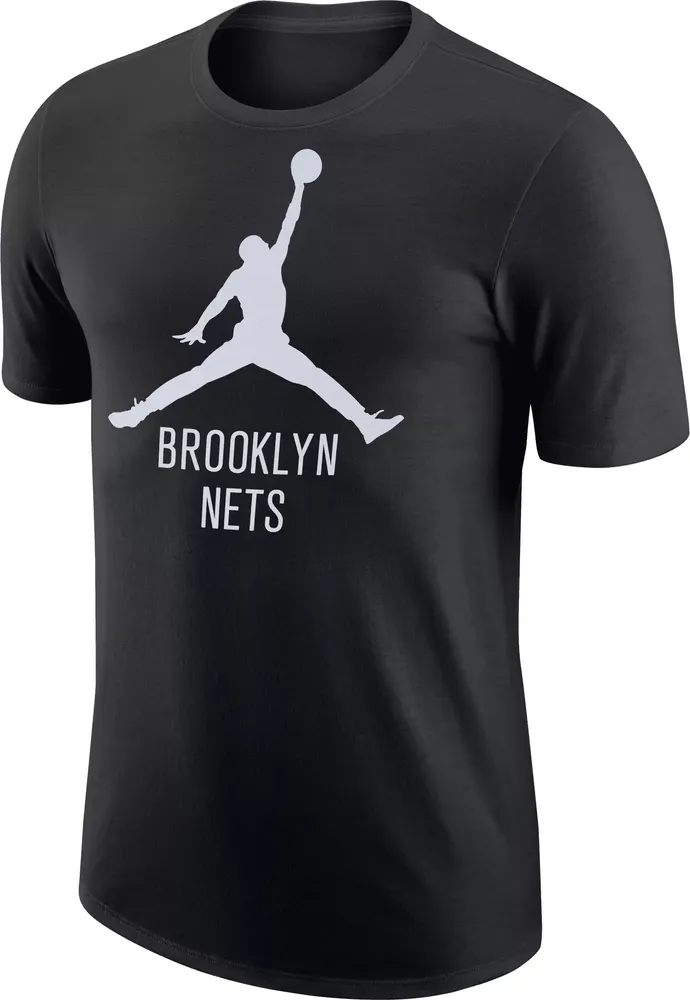 Jordan Men's Brooklyn Nets Black Logo T-Shirt