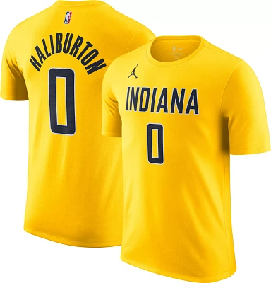 Nike Men's Indiana Pacers Tyrese Haliburton #0 Yellow T-Shirt