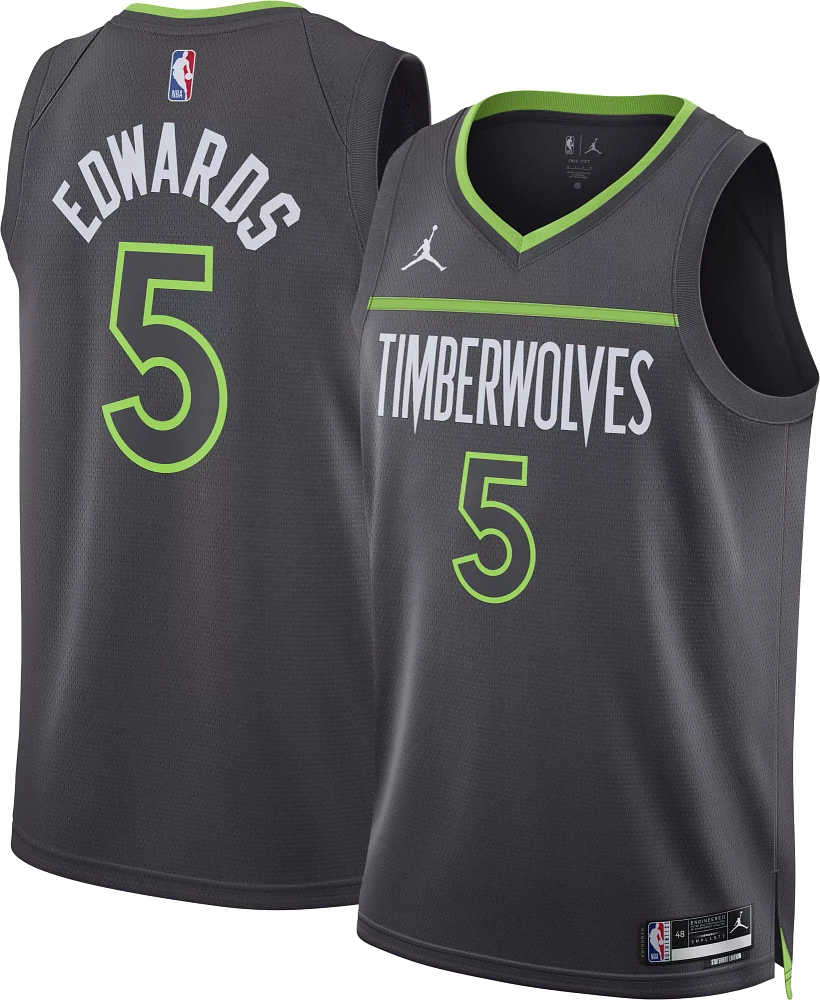 Nike Men's Minnesota Timberwolves Anthony Edwards #1 Grey Dri-FIT Swingman Jersey