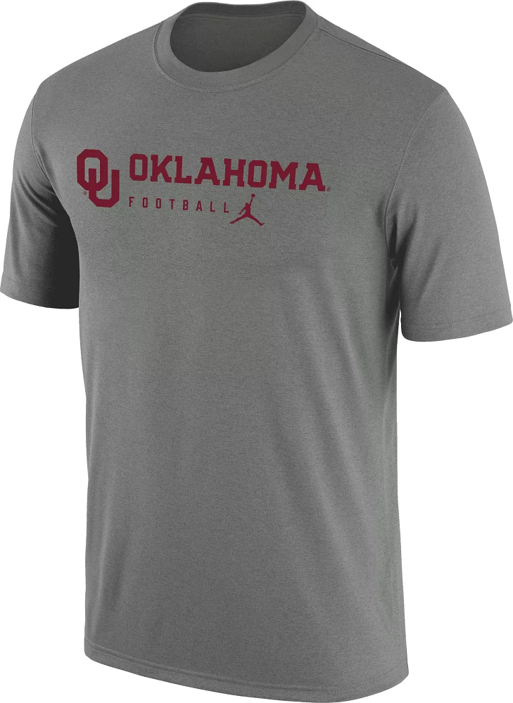 Jordan Men's Oklahoma Sooners Grey Dri-FIT Legend Football Team Issue T-Shirt