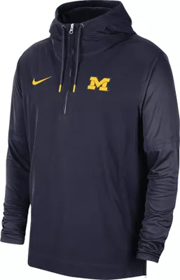 Jordan Men's Michigan Wolverines Blue Lightweight Football Sideline Player's Jacket