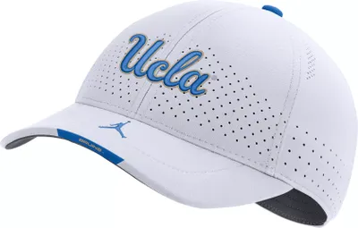 Jordan UCLA Bruins White AeroBill Swoosh Flex Classic99 Football Sideline Hat