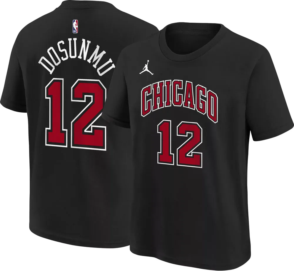 Jordan Youth Chicago Bulls Ayo Dosunmu #12 Black T-Shirt