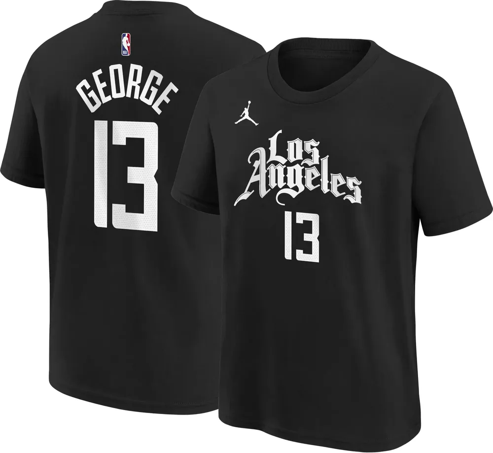 Jordan Youth Los Angeles Clippers Paul George #13 Black T-Shirt