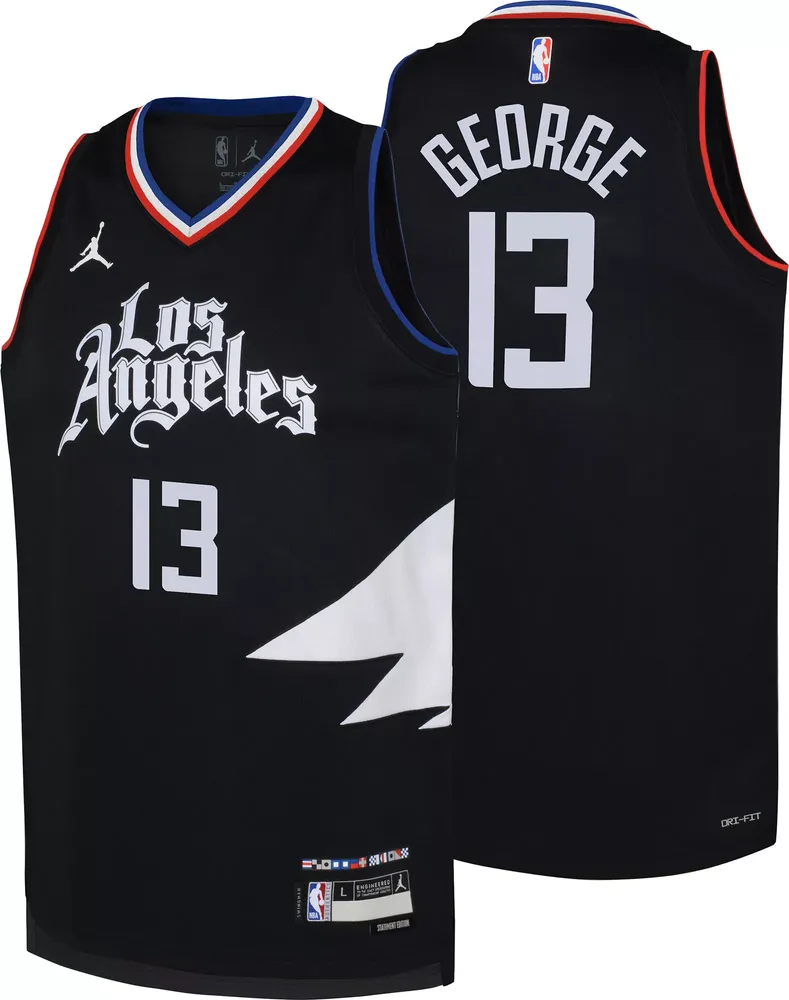 Jordan Youth Los Angeles Clippers Paul George #13 Black Swingman Jersey