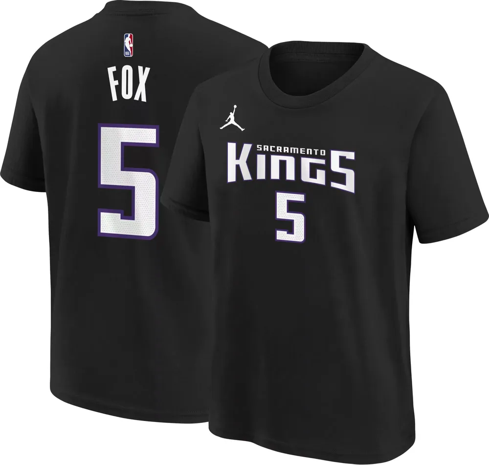 Jordan Youth Sacramento Kings De'Aaron Fox #5 Black T-Shirt