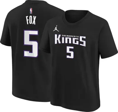 Jordan Youth Sacramento Kings De'Aaron Fox #5 Black T-Shirt