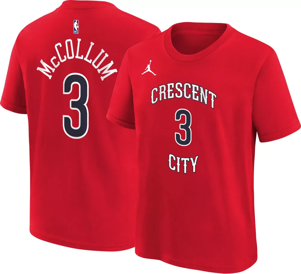 Jordan Youth New Orleans Pelicans CJ McCollum #3 Red T-Shirt