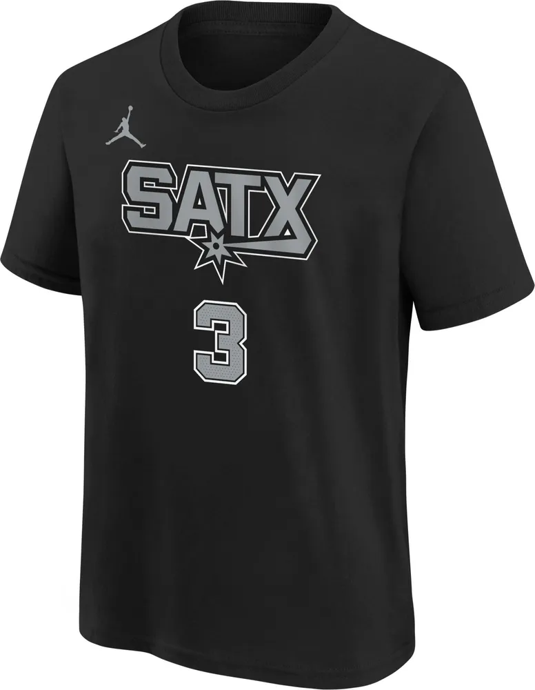 Jordan Youth San Antonio Spurs Keldon Johnson #3 Black T-Shirt