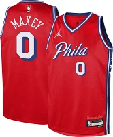 Jordan Youth Philadelphia 76ers Tyrese Maxey #0 Red Swingman Jersey