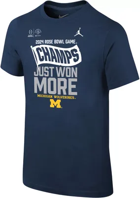 Jordan Youth 2023-24 College Football Playoff Rose Bowl Champions Michigan Wolverines Locker Room T-Shirt