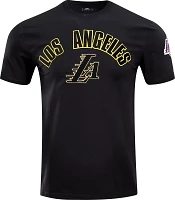 Pro Standard Men's Los Angeles Lakers Black Bristle T-Shirt