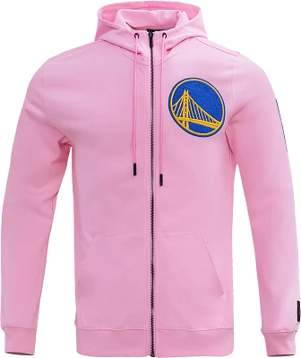 Pro Standard Men's Golden State Warriors Pink Chenille Full Zip Hoodie