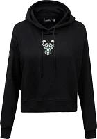 Pro Standard Women's Milwaukee Bucks Black Cropped Fleece Pullover Hoodie