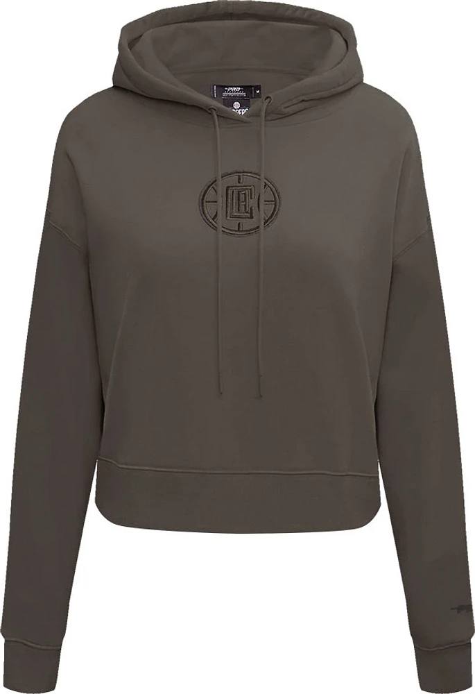 Pro Standard Women's Los Angeles Clippers Dark Khaki Cropped Hoodie