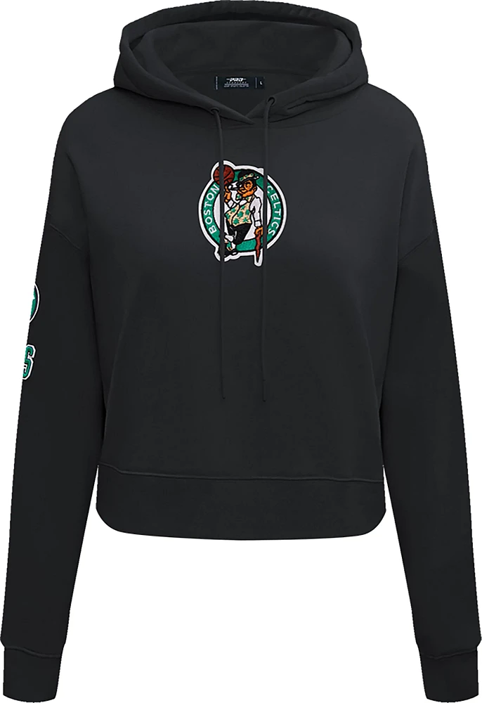 Pro Standard Women's Boston Celtics Cropped Fleece Pullover Hoodie