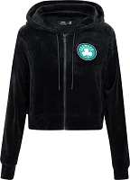 Pro Standard Women's Boston Celtics Black Velour Full Zip Hoodie