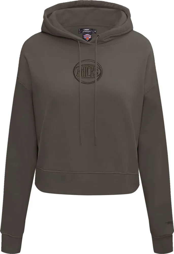 Pro Standard Women's New York Knicks Dark Khaki Cropped Hoodie