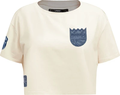 Pro Standard Women's Sacramento Kings Varsity Blues Cropped Boxy T-Shirt