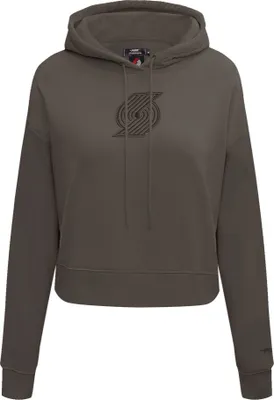 Pro Standard Women's Portland Trail Blazers Dark Khaki Cropped Hoodie