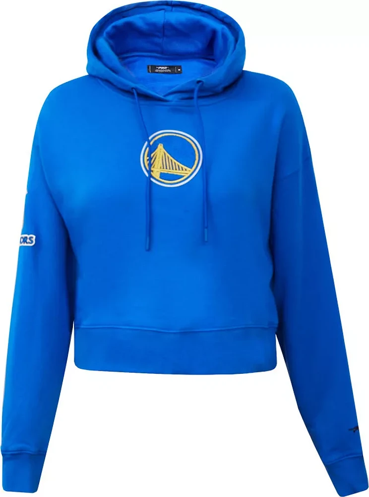 Pro Standard Women's Golden State Warriors Royal Cropped Fleece Pullover Hoodie