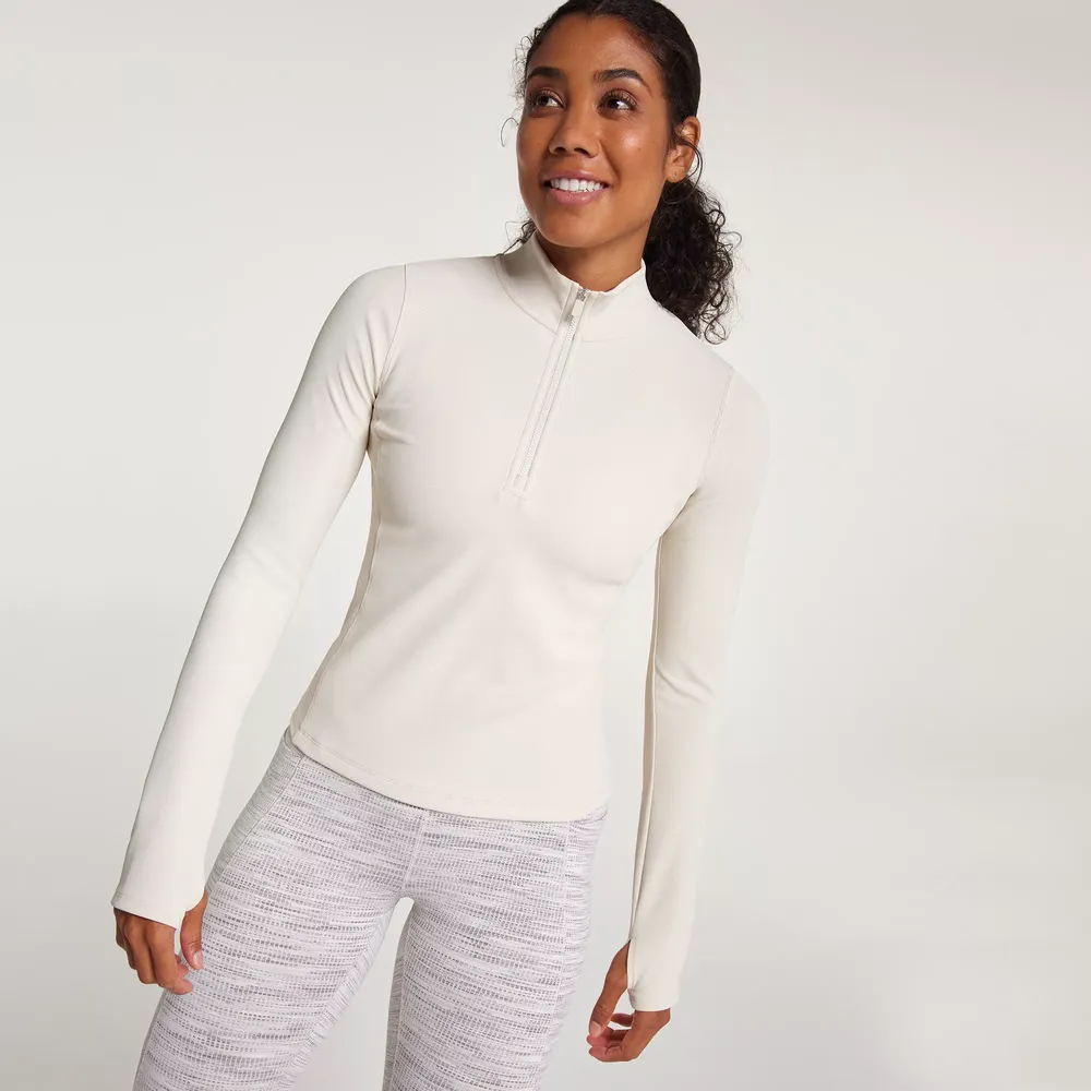 CALIA Women's Essential Rib 1/4 Zip Pullover