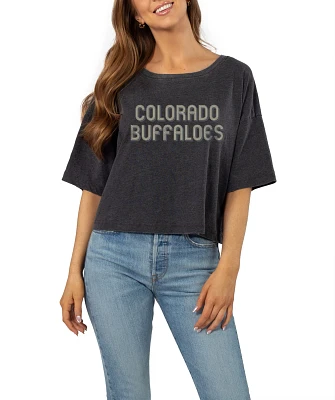 chicka-d Women's Colorado Buffaloes Black Sunshine T-Shirt