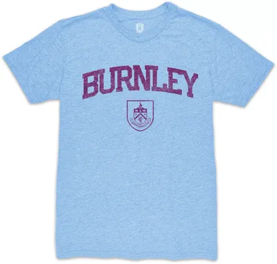 1863 Burnley FC Retro 2023 Wordmark Light Blue T-Shirt