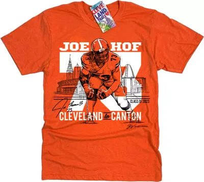 GV Art & Design Men's Cleveland Orange Joe Thomas Hall Of Fame T-Shirt