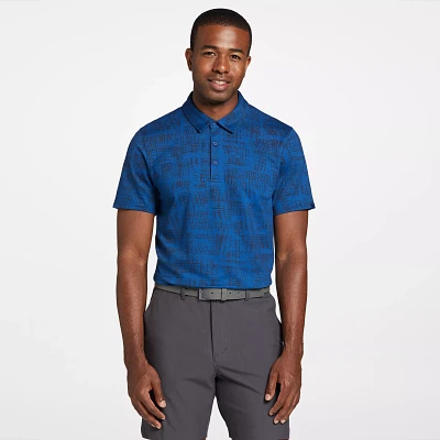 VRST Men's Warped Check Pique Print Golf Polo