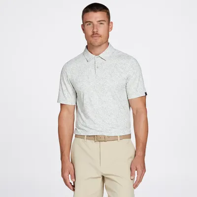 VRST Men's Washed Geo Mesh Golf Polo