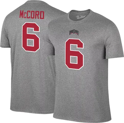 Retro Brand Men's Ohio State Buckeyes Kyle McCord #6 Grey T-Shirt