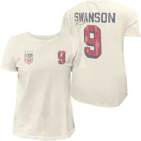 Original Retro Brand Women's USWNT Mallory Swanson #9 Off White T-Shirt