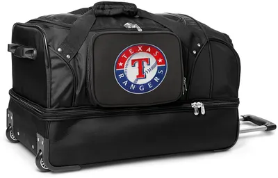 Mojo Texas Rangers Drop Bottom Wheeled Duffle