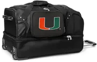 Mojo Miami Hurricanes Drop Bottom Wheeled Duffle