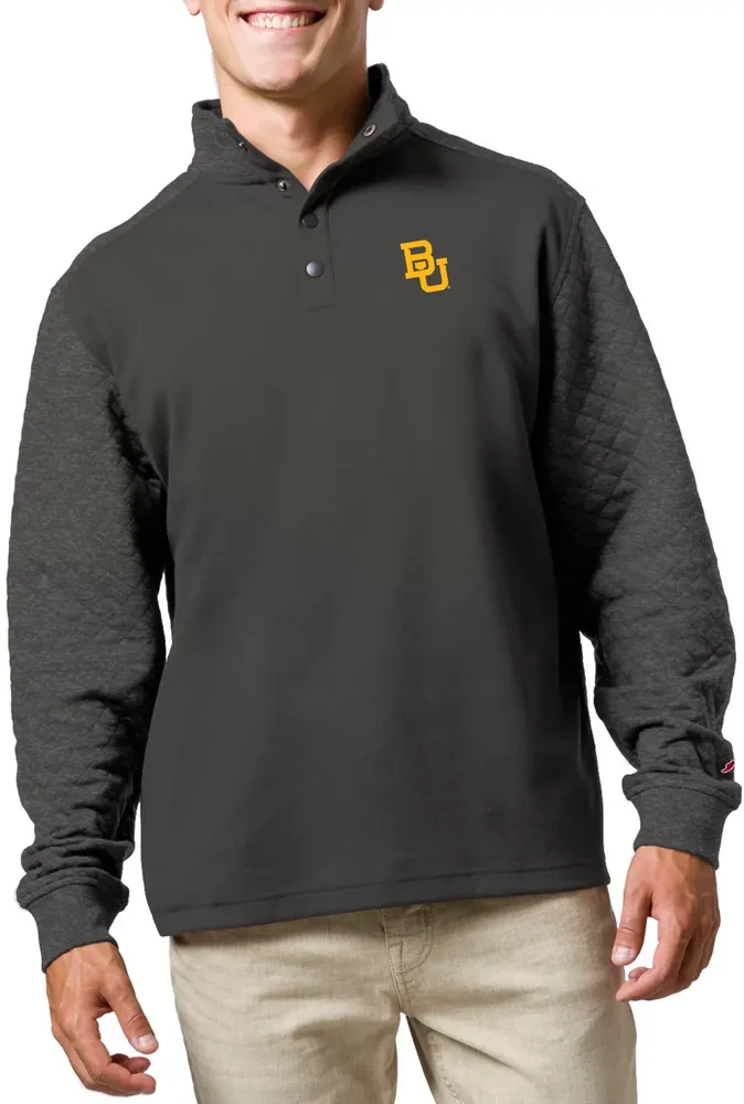 League-Legacy Men's Baylor Bears Grey Snap Up Quilted Jacket