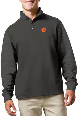 League-Legacy Men's Clemson Tigers Grey Snap Up Quilted Jacket