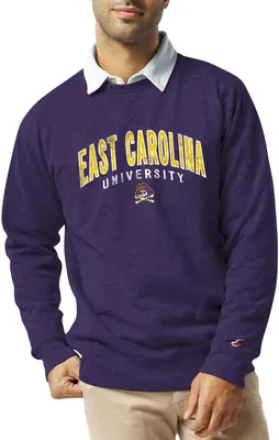 League-Legacy Men's East Carolina Pirates Purple Heritage Crew Sweatshirt