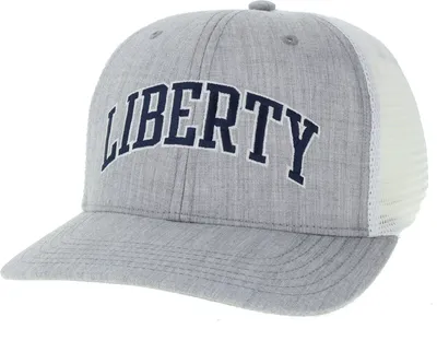 League-Legacy Adult Liberty Flames Grey Mid-Pro Adjustable Trucker Hat