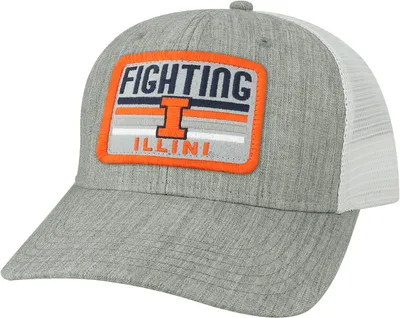 League-Legacy Adult Illinois Fighting Illini Grey Mid-Pro Trucker Hat