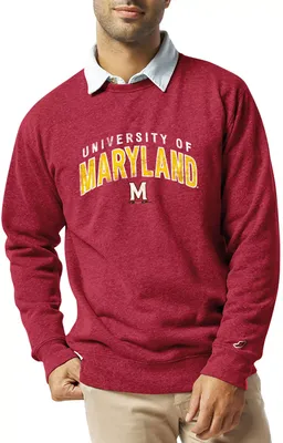 League-Legacy Men's Maryland Terrapins Red Heritage Crew Sweatshirt